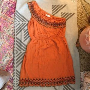 Boho One Shoulder Mini Dress